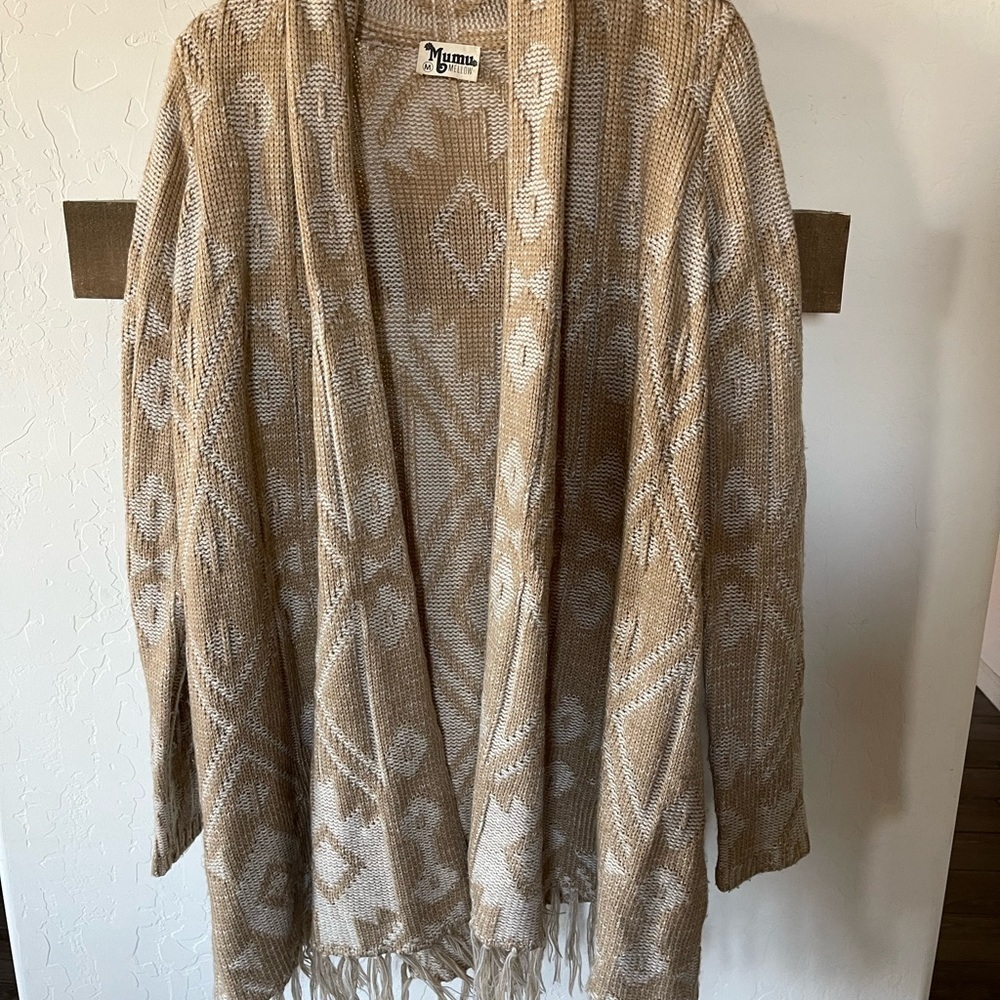 Mumu| Aztec Boho Print, Open Front Knit Cardiganl… - image 8